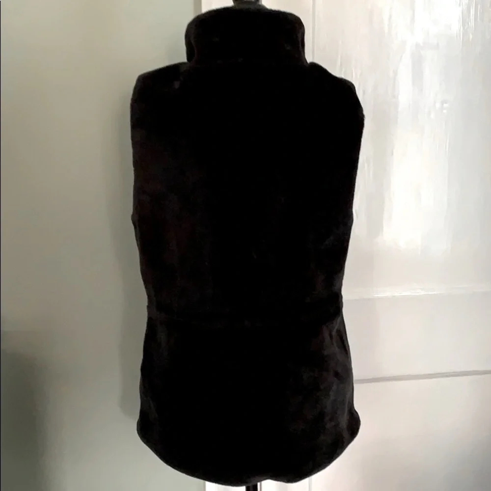 Talbots Plush Faux Fur Black Vest